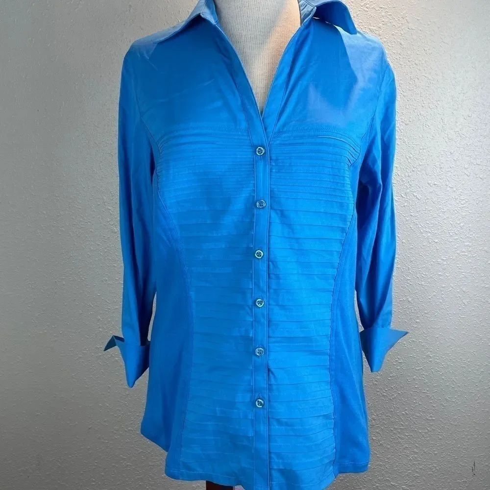 NWT Sharagano Blue Button Down Shirt Size L